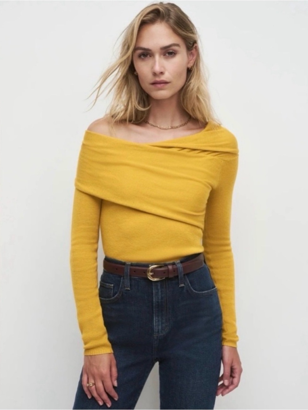 NWT Favorite Daughter The Charmed Top in Dijon - Size XL merino wool cozy warm